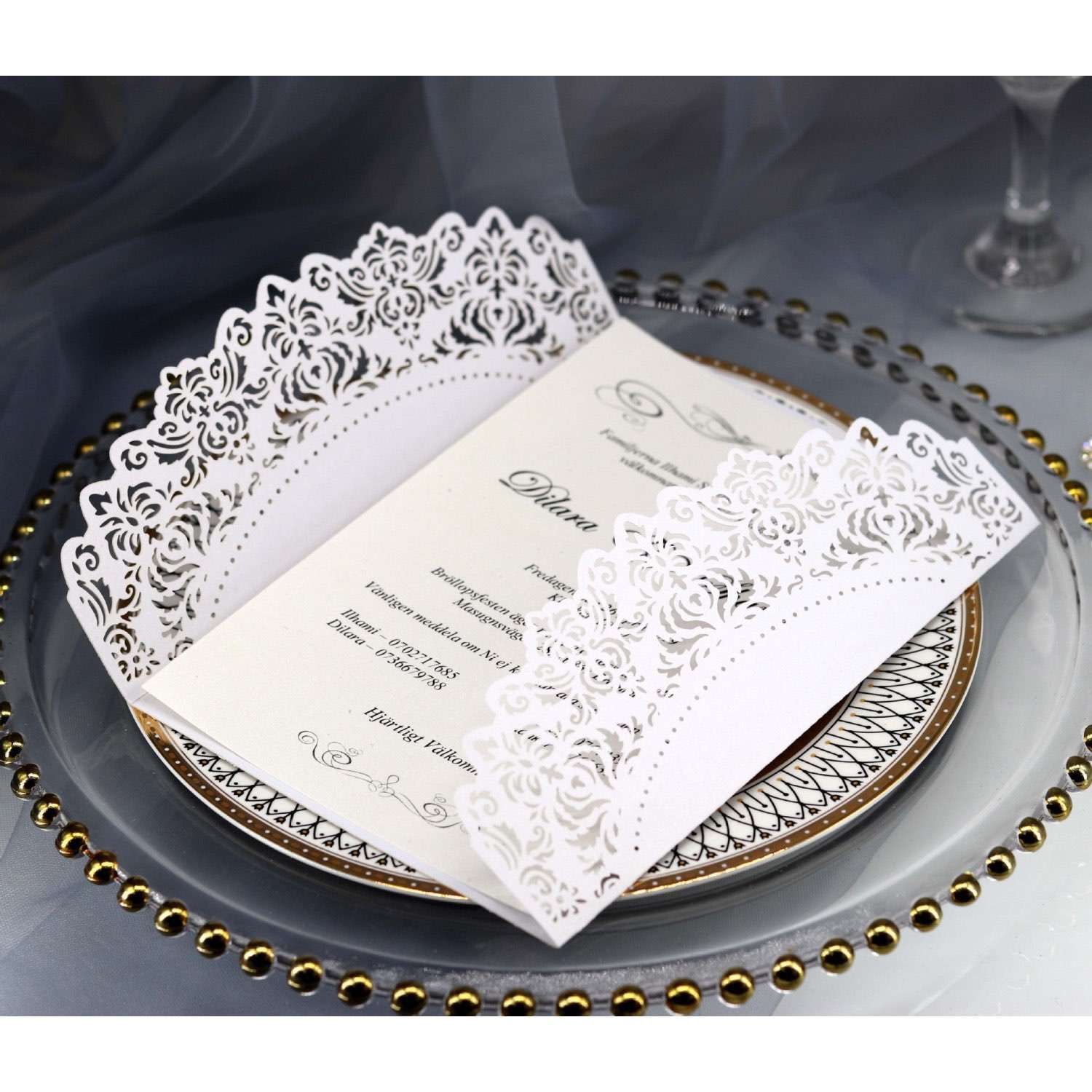 White Invitation Rectangle Wedding Supplies European Style Wholesale